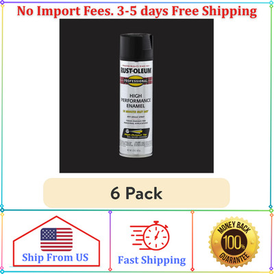 Rust-Oleum 7578838 Rust Preventative Spray Paint, Black, Flat, Solvent, 15Oz 6Pk