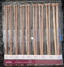 Knit Picks 10" Sunstruck Wood Straight Single Point Knitting Needle Set US 4-11