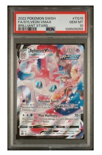Pokemon TCG Sylveon VMAX PSA 10 2022 Brilliant Stars TG15/TG30 FA Holo EN
