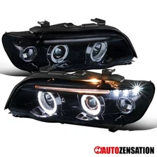 Fit 2001 2002 2003 BMW E53 X5 LED Halo Projector Headlights Lamps Black/Smoke