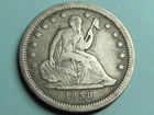 1838 SEATED LIBERTY QUARTER   NICE  GRADE