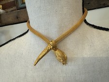 Vintage Gold Tone Hob Snake Necklace Rare