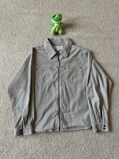 VINTAGE CORDUROY GREY CROPPED ANCHOR BLUE JACKET