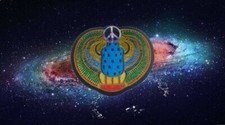 Cosmic Beetle Peace Sign Hippie Love Patch Psychedelic Tie Dye Astrology Occult