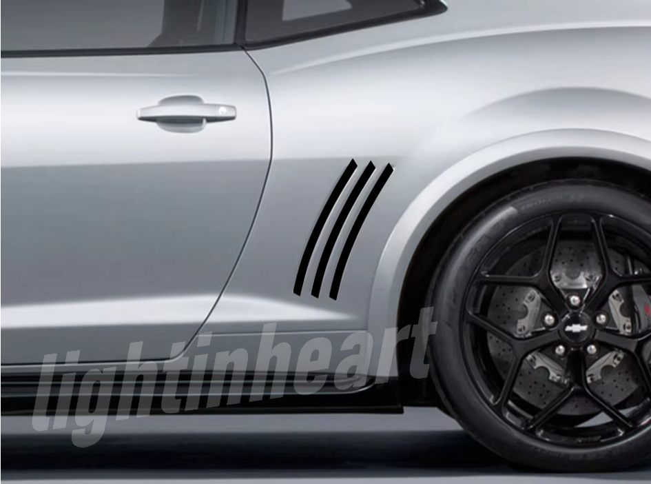 6 PCS Car Side Slit Insert Stripe Sticker For Chevrolet Camaro ZL1