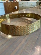 VTG Runway Hammered Brass  Copper Woven Superhero Belt Brutalist Couture Y2K