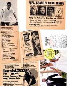 professional Tennis Players-1/2 pound separate clippings pages lot-45+ years