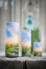 Set of Large, Med Small Rainbow Scattering Tube Cremation Urns for Ashes