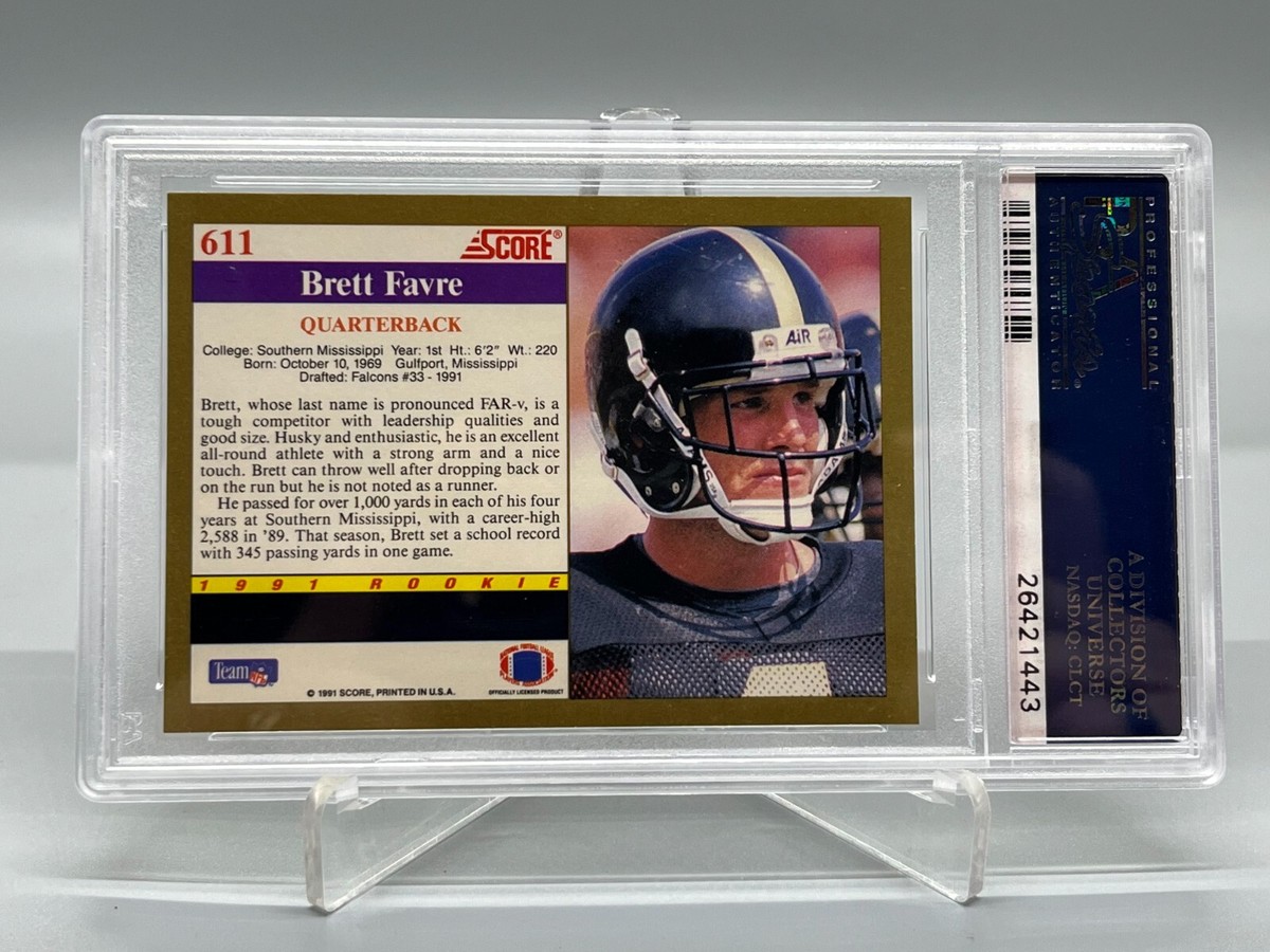 1991 Score #611 Brett Favre PSA 9 ROOKIE Graded MINT Football CARD