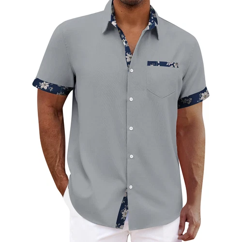 Camisa hawaiana para hombre vintage con botones camisas de boliche manga corta tops - Imagen 20 de 51