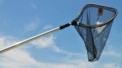 Joy Fish Landing Net 20'' X 20'' Hoop 6.5'-18' Handle Telescoping Black