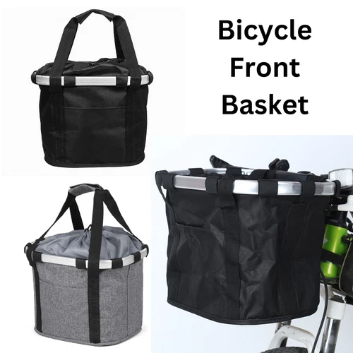 Bicycle Front Basket Bike Handlebar Pet Dog Cat Carrier Bag Collapsible Folding - Picture 2 of 14