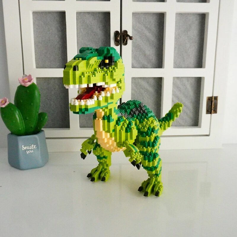 Jurassic Dinosaur Velociraptor Model DIY Mini Diamond Blocks Bricks Building Toy - Image 2 of 4