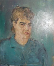 Vintage impressionist oil painting portrait