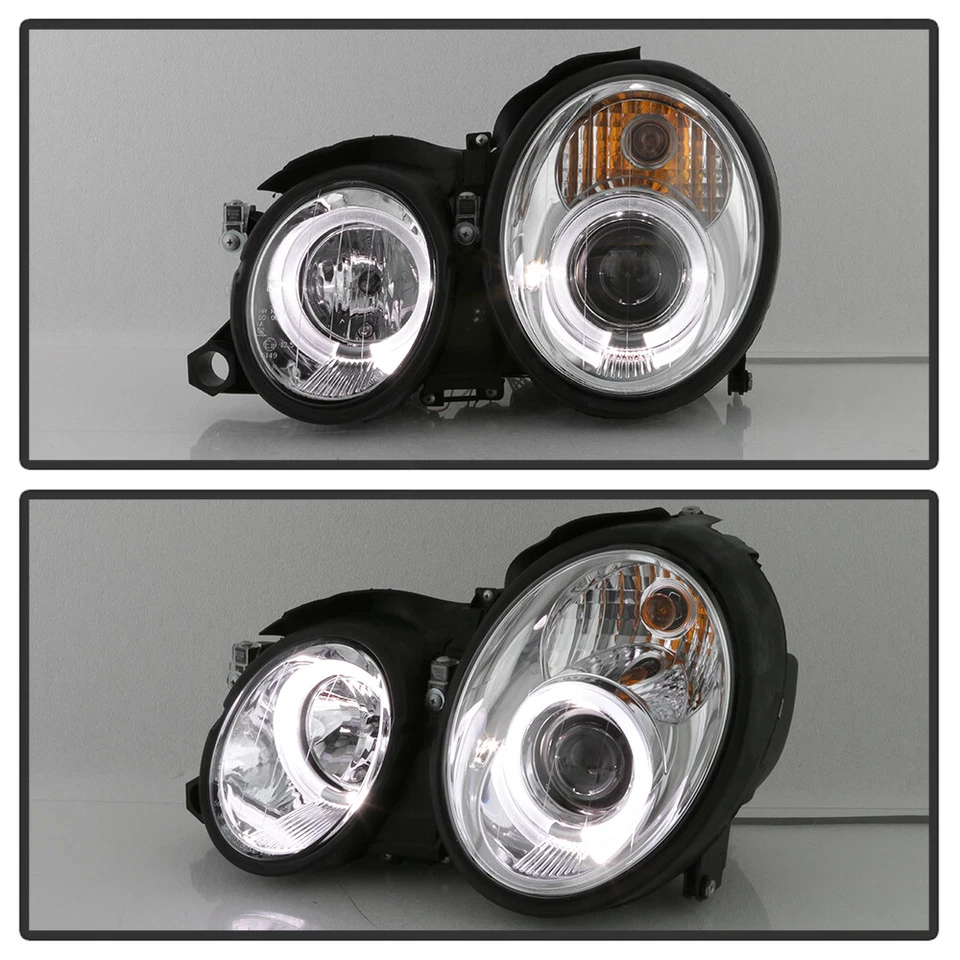 1998-2002 Mercedes W208 CLK320/430/55 AMG LED Dual Halo Projector Headlights Set - Image 3 of 4