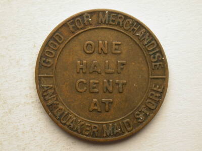 Lousville KY The Quaker Maid Half Cent Token | eBay