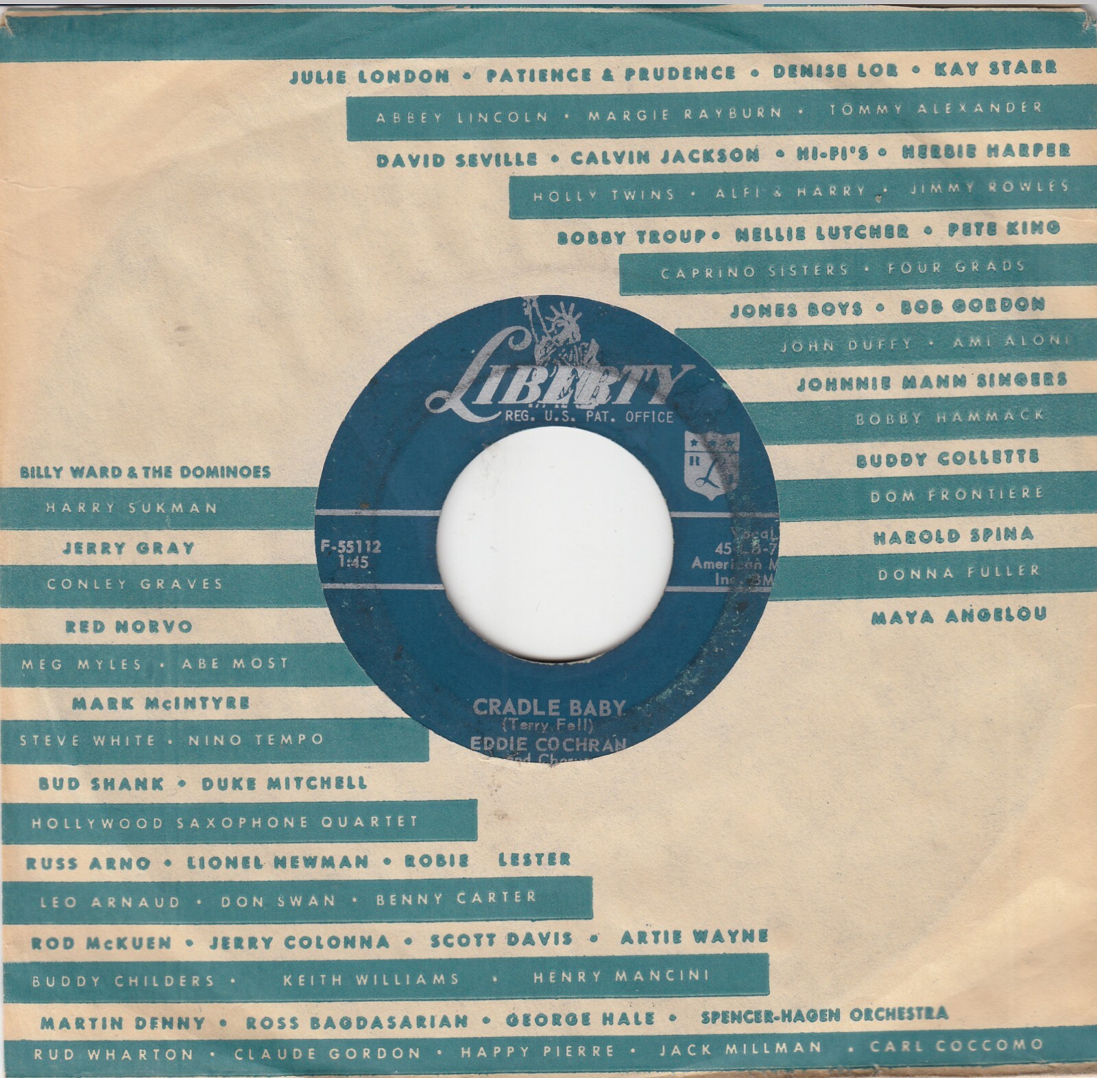 EDDIE COCHRAN TWENTY FLIGHT ROCK / CRADLE BABY ORIGINAL LIBERTY 45