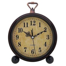 Vintage Alarm Clock Analog Silent Small Bedside Desk Clock Battery Operated for