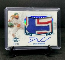 DAVIS WENDZEL 2019 Leaf Trinity Platinum Foil RC Patch Auto /35 SICK PATCH!!!