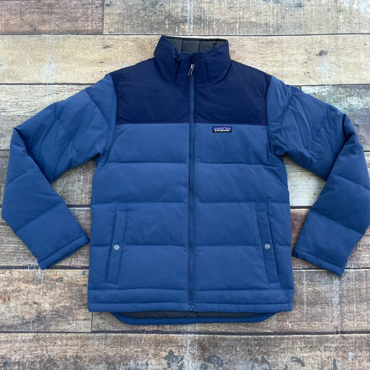 Patagonia Bivy Down Jacket Mens Size XS Navy Blue Insulated Puffer Full Zip  | eBay