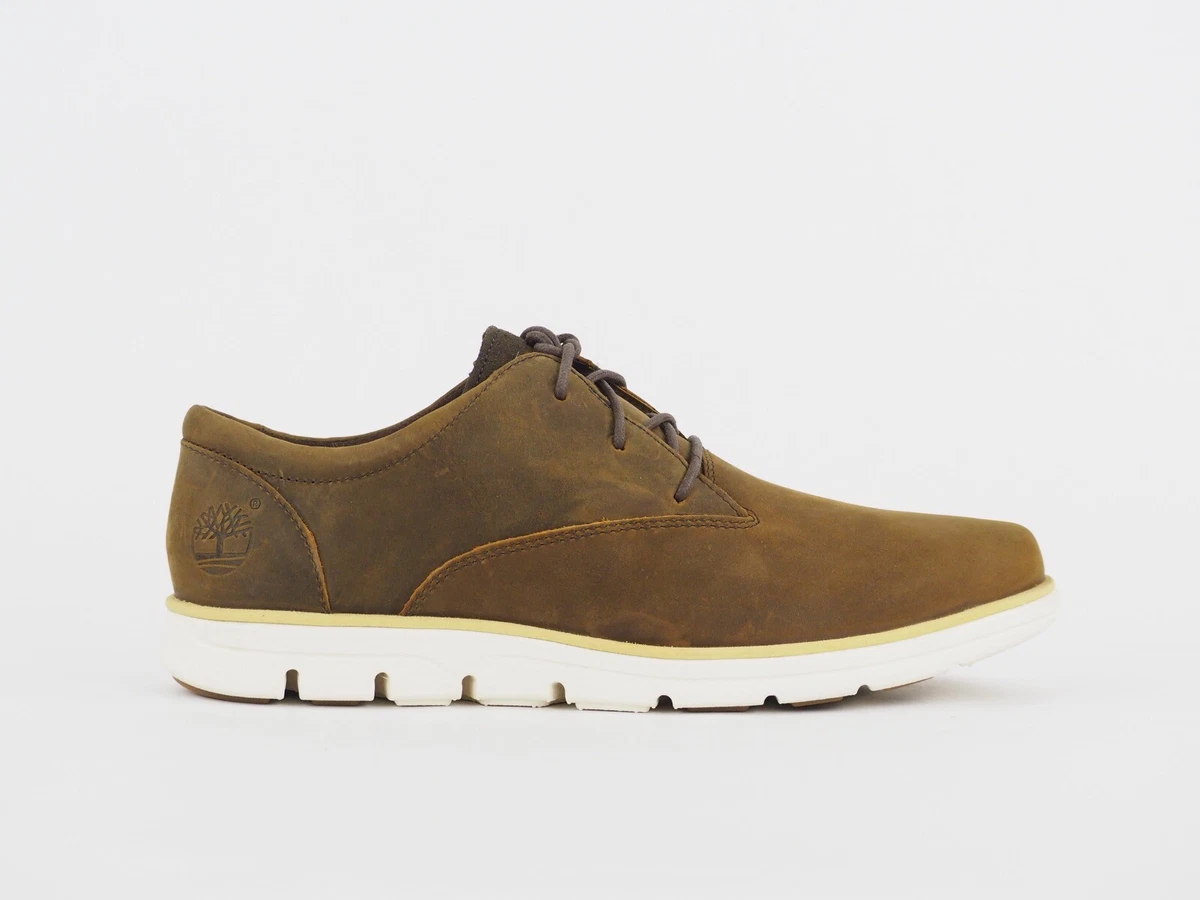 Mens Timberland Bradstreet A111B Brown Leather Casual Plain Toe Oxford Shoes