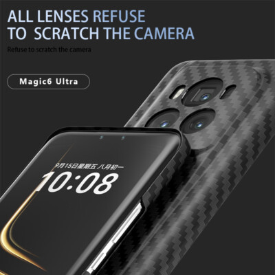 For Honor Magic6 Ultimate, Luxury Carbon Fiber Business Pattern Hard Cover Case
