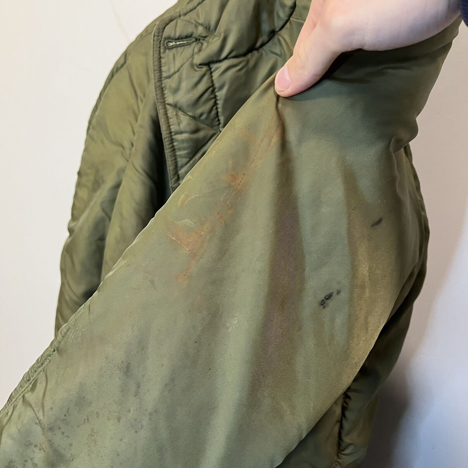 Vintage 50/60s Military Coat Jacket Liner Mens M/… - image 4