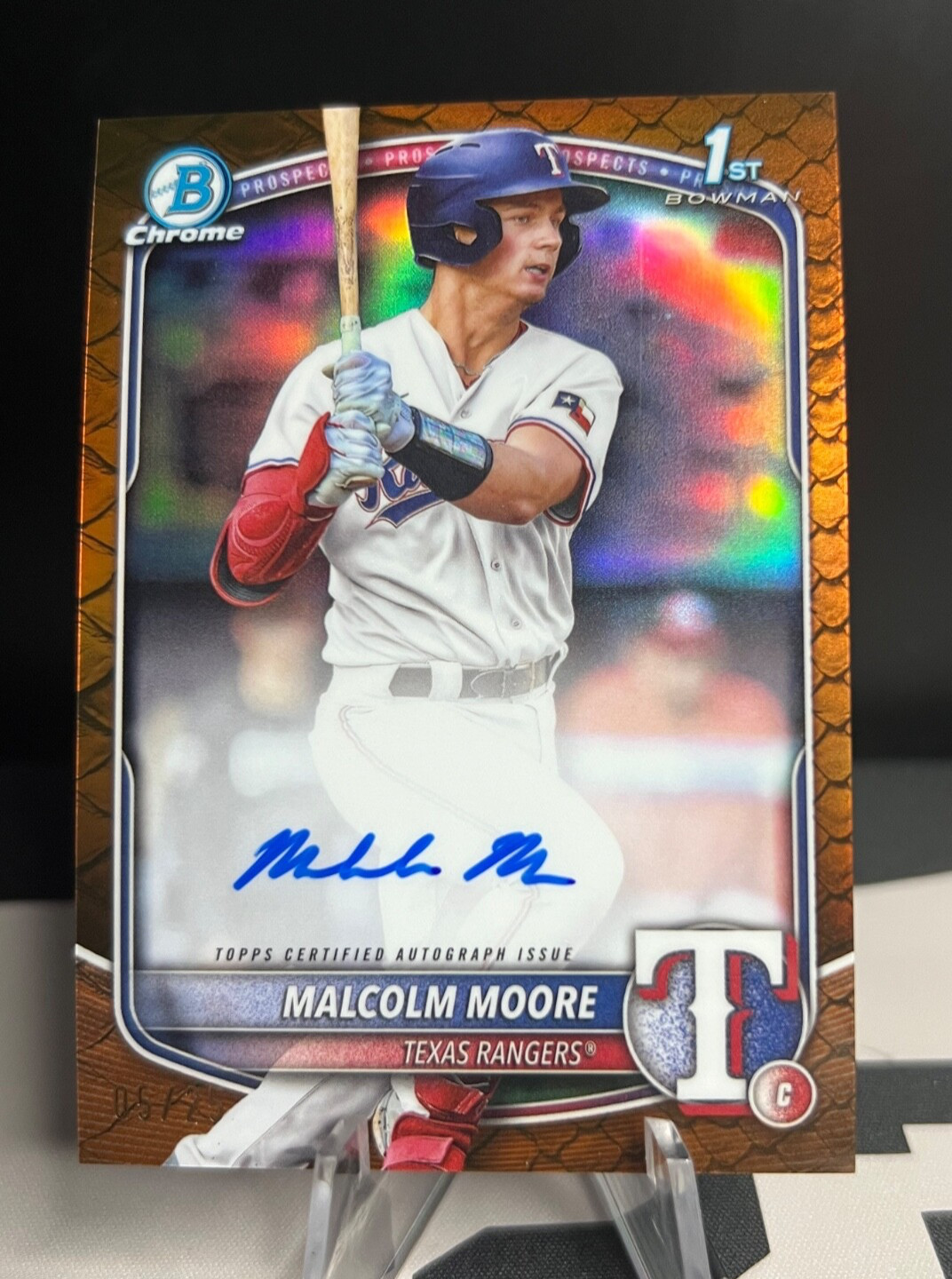 2025 Bowman - Malcolm Moore 1st Chrome Auto - Orange Reptilian /25