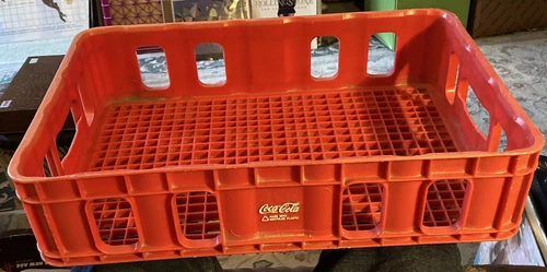 Vintage Coca-Cola Crate Red HDPE Plastic O-Hus Husky Red Inner Meas 18 x 12 x 4"
