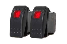 # 2 Pcs Marine Boat Trailer RV Rocker Switch ON-OFF SPST 3 Pin 1 Red LED Auto