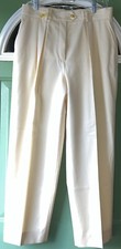 Escada Women s Trousers Size 42 Creamy Yellow Wide Leg 100 new Wool