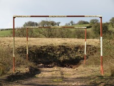 Photo 12x8 Height-restriction barriers access road from Ton Mawr Quarry  c2021