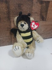 TY Beanie Babies Honey Beezee Bear 8" plush jointed 1993 with tag attached