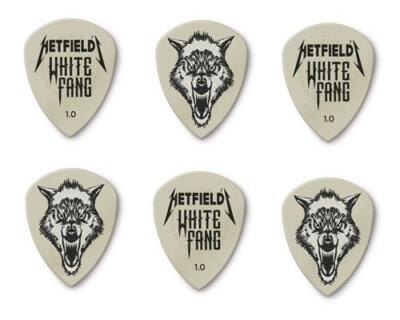 6x Dunlop Hetfield White Fang, 1,00 mm, Ultex, weiß