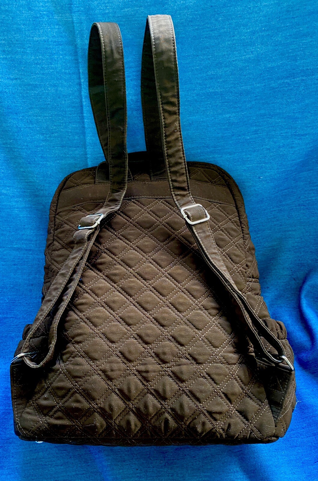 VERA BRADLEY DARK BROWN QUILTED BACKPACK Gem
