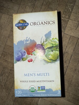 Garden of Life mykind Organics Men's Whole Food Multivitamin 120 Ct Exp 8/26