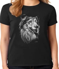 Collie Face T-shirt for Women Ladies Tee Dog Breed Dog Person Gifts for Her