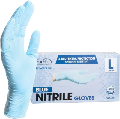 Disposable Nitrile Gloves, Chemical Resistant, Powder-Free, Latex-Free, Non-S...