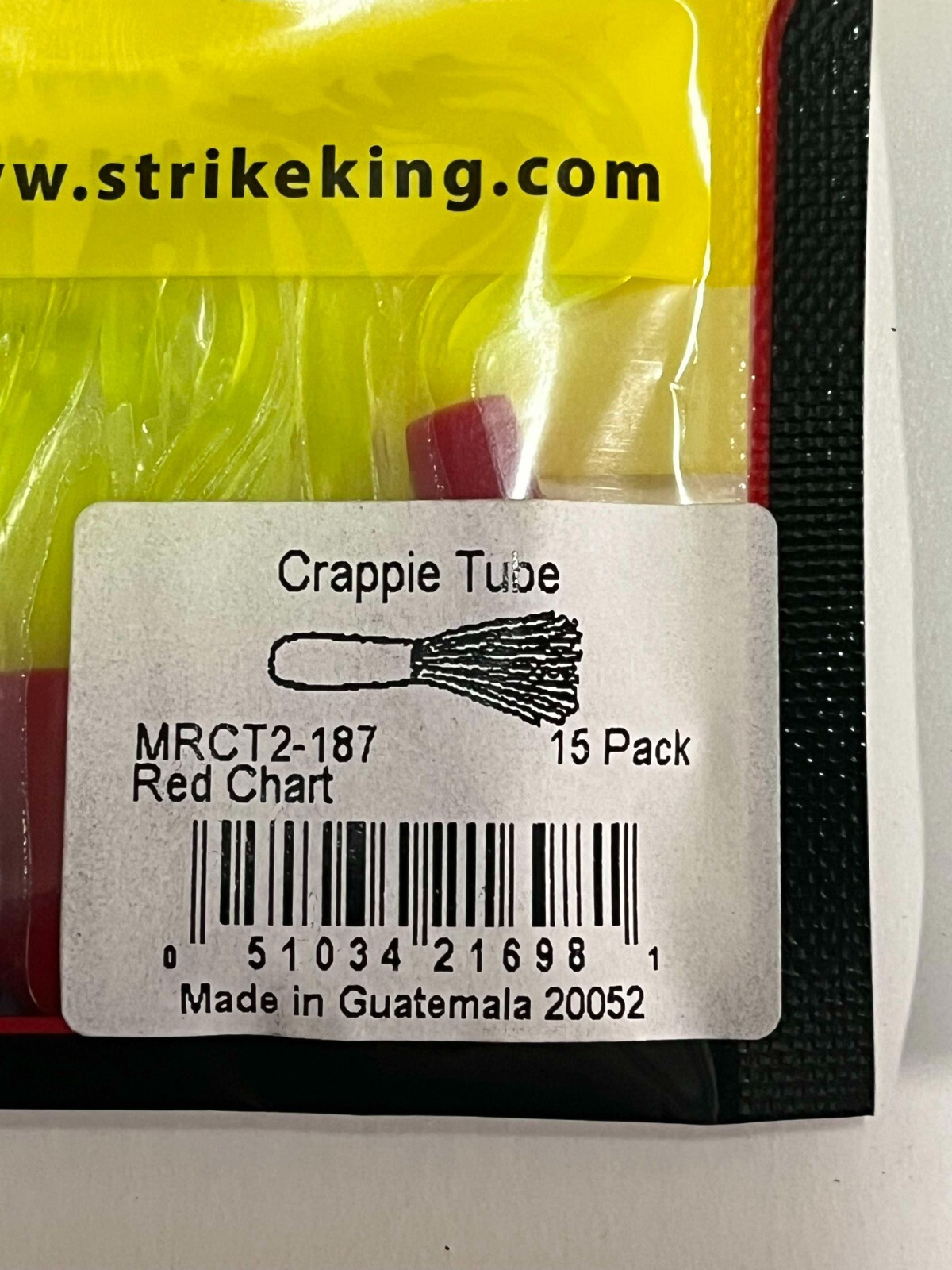 Lot of 6 Mr. Crappie Strike King Lures Crappie Tube Red Chartreuse - Image 2