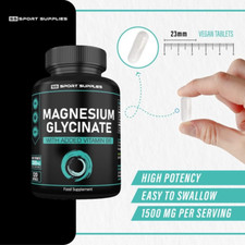 Magnesium Glycinate Supplements 1500Mg & Vitamin B6 120 High Strength Capsules 0.07 per thousand milligrams