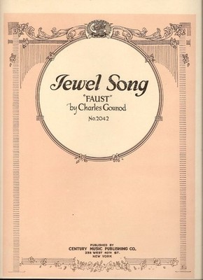 Jewel Song Faust C Gounod Piano Sheet Music NOS