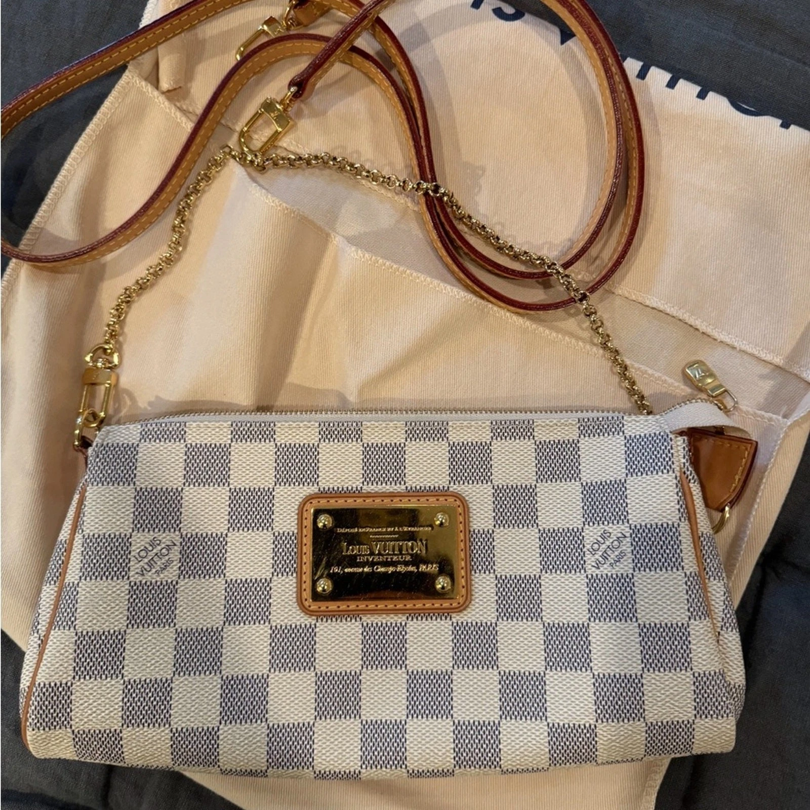 LOUIS VUITTON（LV） Borsa Louis Vuitton Eva Damier Azzurro Ottime Condizioni