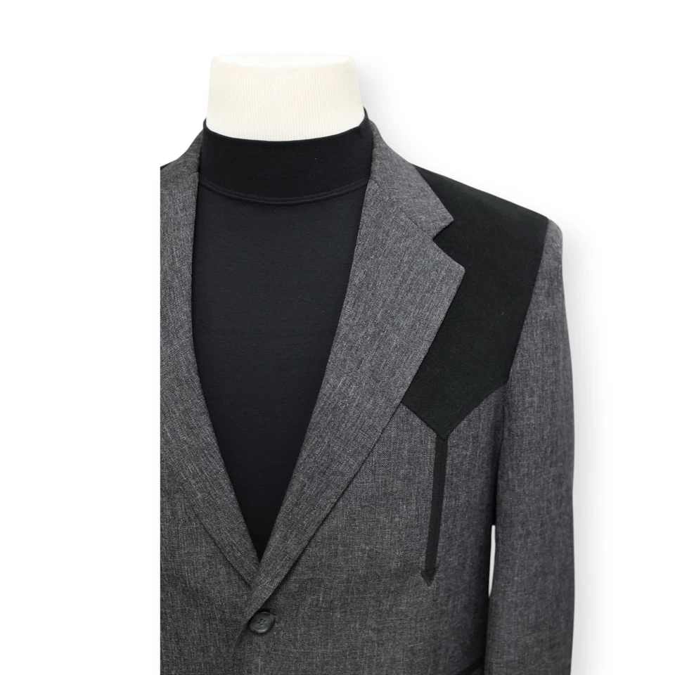 CIRCLE S Hombre Gris Sólido Negro OCCIDENTAL Vaquero Deporte Abrigo Traje Chaqueta Blazer 42 S Foto 3 de 4