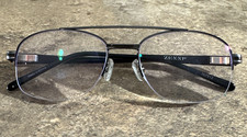 Zenni 767512 Gray Aviator Half Rim Eyeglasses Frame Flex Hinge 54-18-140-40 G26