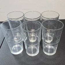 6 IKEA Svepa 10288 Stackable Glass Tumblers  8 Oz Made in Italy 