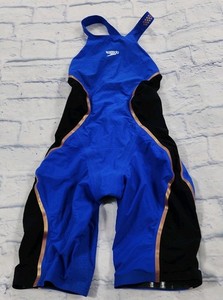 Speedo Fastskin LZR Pure Intent Kneeskin WOMENS 23 Blue Black Gold Open Back