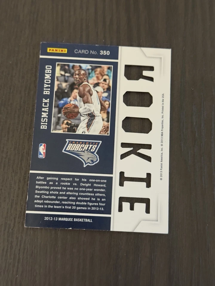 2012-13 Panini Marquee Die-Cut #350 BISMACK BIYOMBO Basketball Card ROOKIE RC - Image 2 of 4