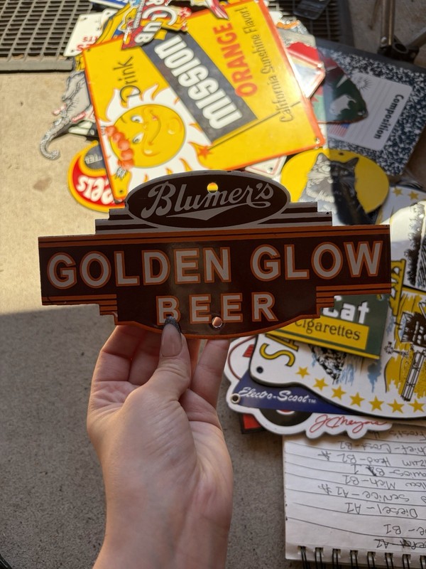 Porcelain Blumers Golden Glow Beer Sign