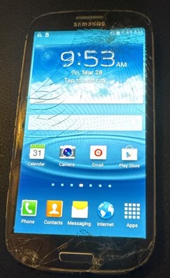 Samsung Galaxy S3 SCH-I535 Black (Verizon) 16GB Fast Ship Fair Used Cracked