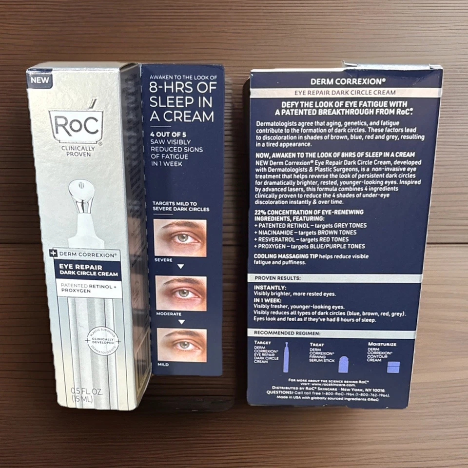 RoC Derm Correxion Eye Repair, Dark Circle Cream 15ml/0.5fl oz -Lot of 2! - Image 2 of 4